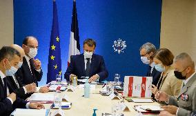 President Macron Attends National Security Meeting - Paris