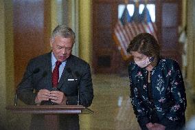 Nancy Pelosi Greets King Abdullah II - Washington