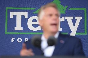 President Joe Biden participates in a campaign event for Virginia gubernatorial candidate Terry McAuliffe