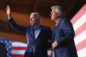 President Joe Biden participates in a campaign event for Virginia gubernatorial candidate Terry McAuliffe