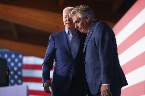 President Joe Biden participates in a campaign event for Virginia gubernatorial candidate Terry McAuliffe