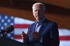 President Joe Biden participates in a campaign event for Virginia gubernatorial candidate Terry McAuliffe