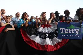 President Joe Biden participates in a campaign event for Virginia gubernatorial candidate Terry McAuliffe