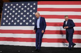 President Joe Biden participates in a campaign event for Virginia gubernatorial candidate Terry McAuliffe