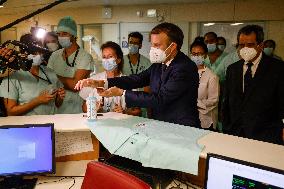 President Macron Visit To Polynesia Hospital Centre - Papeete