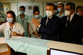 President Macron Visit To Polynesia Hospital Centre - Papeete