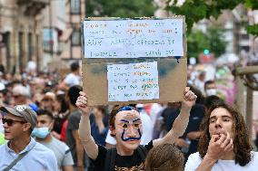 Anti-Sanitary Pass Demonstrations - Strasbourg