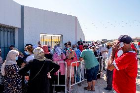 Anti-covid vaccination center in Menzel Bourguiba - Tunisia