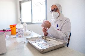 Anti-covid vaccination center in Menzel Bourguiba - Tunisia