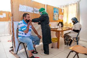 Anti-covid vaccination center in Menzel Bourguiba - Tunisia