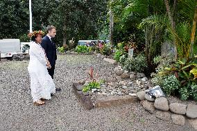 President Macron Pays His Respects At The Grave Of Jacques Brel - Marquesas Islands