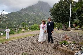 President Macron Pays His Respects At The Grave Of Jacques Brel - Marquesas Islands