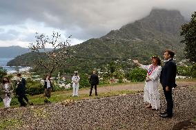 President Macron Pays His Respects At The Grave Of Jacques Brel - Marquesas Islands