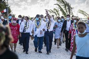 President Macron Visits Manihi Atoll