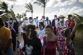 President Macron Visits Manihi Atoll