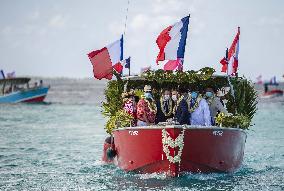 President Macron Visits Manihi Atoll