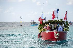 President Macron Visits Manihi Atoll