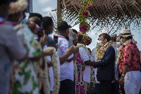 President Macron Visits Manihi Atoll