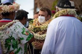 President Macron Visits Manihi Atoll