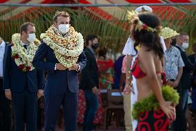 President Macron Visits Manihi Atoll