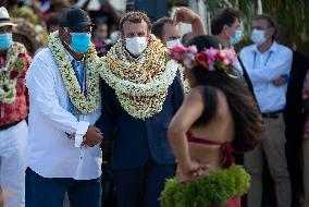 President Macron Visits Manihi Atoll