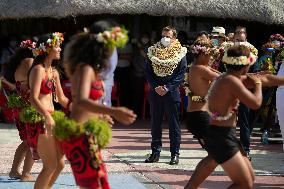 President Macron Visits Manihi Atoll