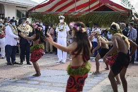 President Macron Visits Manihi Atoll