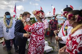 President Macron Visits Manihi Atoll