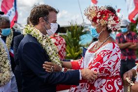 President Macron Visits Manihi Atoll