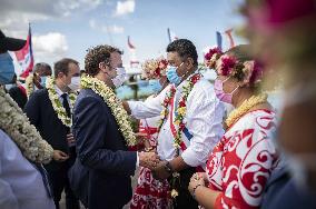 President Macron Visits Manihi Atoll