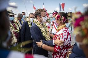 President Macron Visits Manihi Atoll