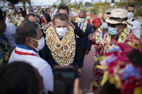 President Macron Visits Manihi Atoll