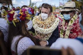 President Macron Visits Manihi Atoll