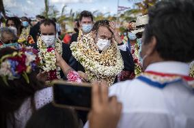 President Macron Visits Manihi Atoll