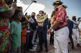 President Macron Visits Manihi Atoll