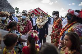 President Macron Visits Manihi Atoll