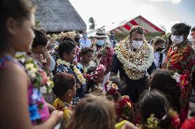 President Macron Visits Manihi Atoll