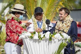 President Macron Visits Manihi Atoll