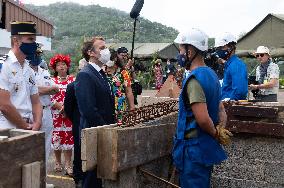 President Macron Visits Manihi Atoll