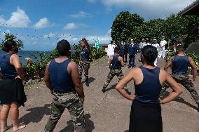 President Macron Visits Manihi Atoll