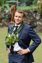 President Macron Visits Manihi Atoll