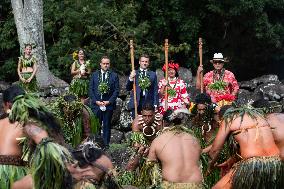 President Macron Visits Manihi Atoll