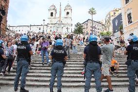 Protest against mandatory 'Green Pass' - Rome