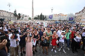 Protest against mandatory 'Green Pass' - Rome