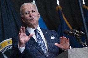 U.S. President Joe Biden delivers remarks to Intelligence Community workforce