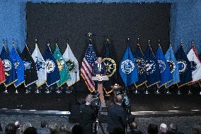 U.S. President Joe Biden delivers remarks to Intelligence Community workforce