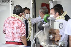 President Macron Visit To Papeete's Harbour