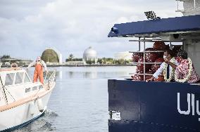 President Macron Visit To Papeete's Harbour