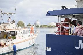 President Macron Visit To Papeete's Harbour