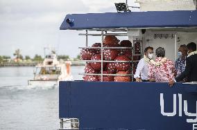 President Macron Visit To Papeete's Harbour